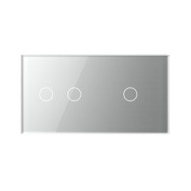 Livolo | Grey | Glass Panel  | Double | 2+1