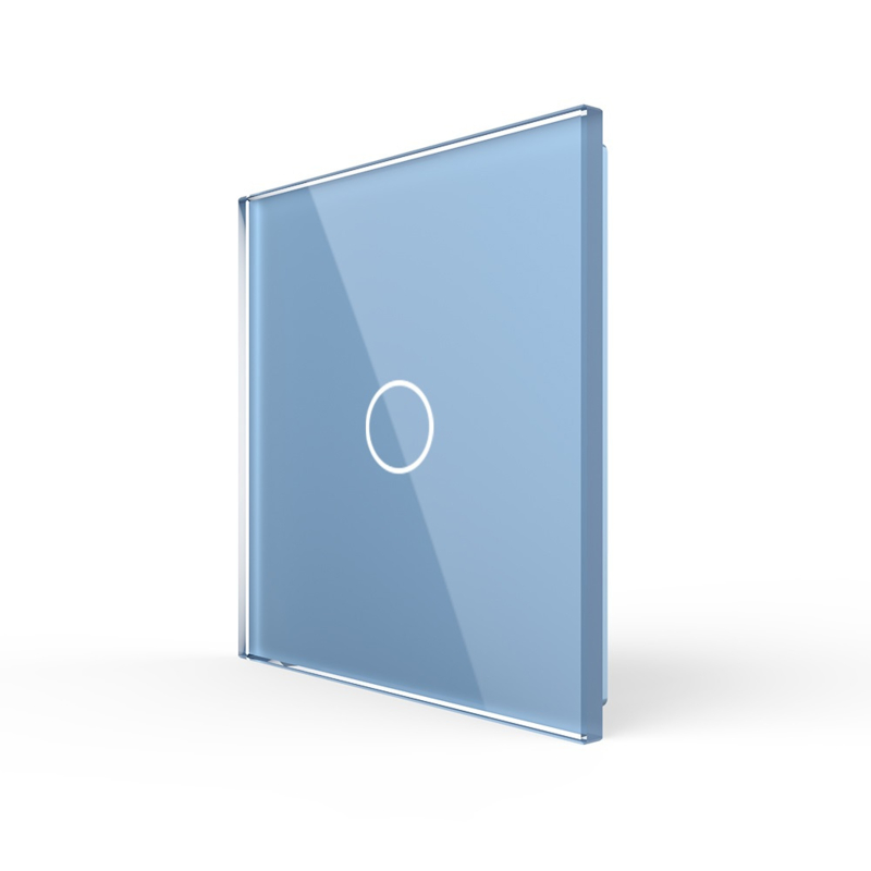 Livolo | Blue | Glass Panel  | Single | 1 Gang