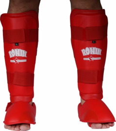 Karate scheen en wreefbeschermers, blauw of rood