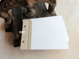 Vow book A5 Sand linen & Cotton Paper with blindpress (landscape)