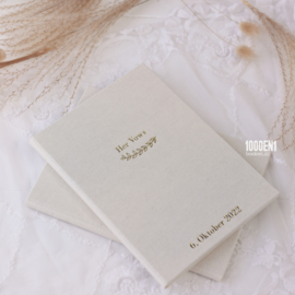 Wedding folder A5 natural linen (portrait)