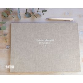Wedding folder sand linen for 2 certificates A4 (landscape)
