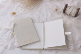 Vow book A6 natural linen ( 4 colors of ribbon)