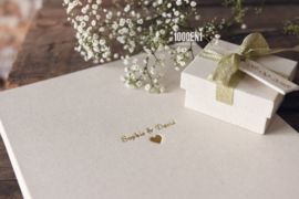 Wedding folder natural linen for 2 certificates US letter