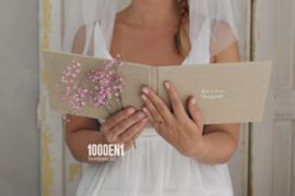 Wedding folder A5 sand linen (landscape)