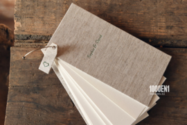 Gastenboek met  losse blanco kaarten 10 cm x 21 cm