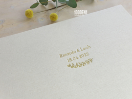 Wedding folder natural linen for 2 certificates A4 (landscape)