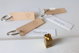 25 leather labels with heart