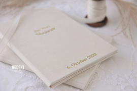 Wedding folder A5 natural linen (portrait)