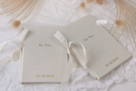 Vow book A6 natural linen ( 4 colors of ribbon)
