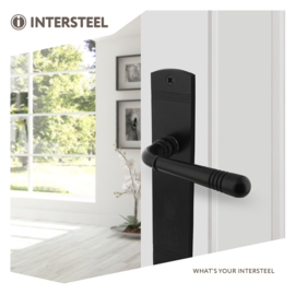 Intersteel Deurkruk Emily op schild 230x44 mm blind zwart