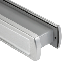 AXA brievenbus Curve plus met schacht en tochtklep F1 ALU geslepen, deurdikte 38-72 mm