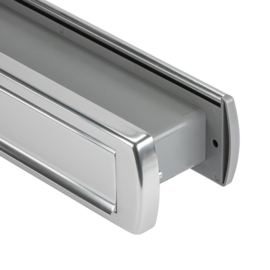 AXA brievenbus Curve plus met schacht en tochtklep F1 ALU, deurdikte 38-72 mm