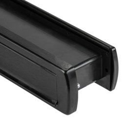 AXA brievenbus Curve plus met schacht en tochtklep F8 ZWART geslepen, deurdikte 38-72 mm