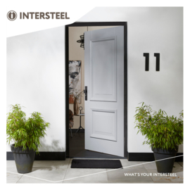Intersteel Veiligheidsbeslag met kerntrekbeveiliging SKG*** profielcilinder 72 mm rechthoekig voordeurbeslag zwart