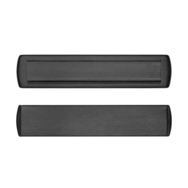 AXA brievenbus Curve plus met schacht en tochtklep F8 ZWART geslepen, deurdikte 38-72 mm