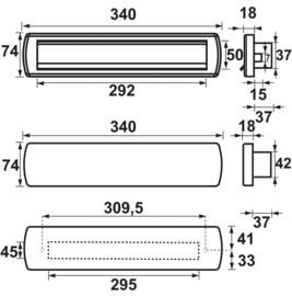 AXA brievenbus Curve plus met schacht en tochtklep F8 ZWART geslepen, deurdikte 38-72 mm