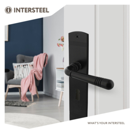 Intersteel Deurkruk Emily op schild 230x44 mm sleutelgat 56 mm zwart