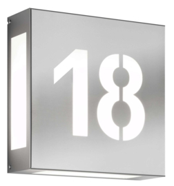 Wandlamp CMD Aqua Legendo 42/HN/N RVS met verlicht huisnummer