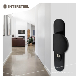 Intersteel Veiligheidsbeslag SKG*** greep/kruk profielcilinder 55 mm met kerntrekbeveiliging aluminium zwart