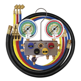 96261-EB 4-weg manometerset R410A, R407C, R22 (manometer p / n EBH-EBL)