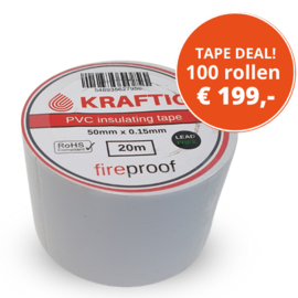 Airco PVC tape wit 50 mm x  0,15 mm