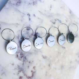 Wijnglas bedels met naam - uniek & persoonlijk