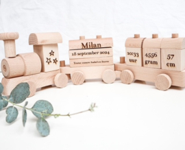 Gepersonaliseerde Houten Blokkentrein – Met Naam of Eigen Tekst