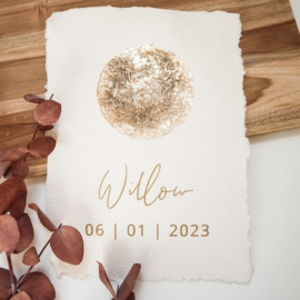 Maanstand poster A4 met naam en datum