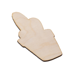 Houten cactus middel