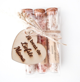 Gepersonaliseerde Badzout Cadeauset – 3 Geuren Wellness Moment