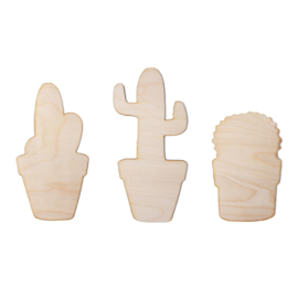 houten cactus set