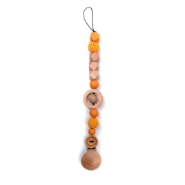 Speenkoord met houten figuurtje (optie: naam laten graveren)