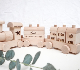 Gepersonaliseerde Houten Blokkentrein – Met Naam of Eigen Tekst