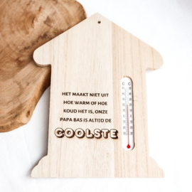 Houten decoratie thermometer gepersonaliseerd