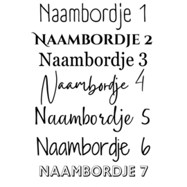 Naambordje met silhouet