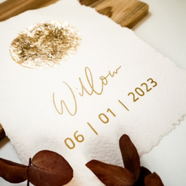 Maanstand poster A4 met naam en datum