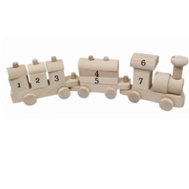 Houten blokkentrein gepersonaliseerd