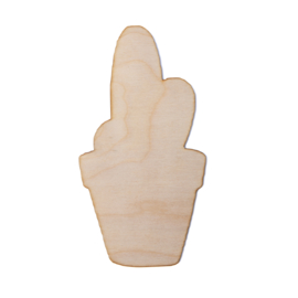 Houten cactus middel