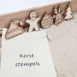 Kerst Stempelset – Houten Kerstfiguren voor Sensorisch Spel