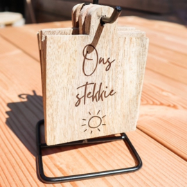Houten onderzetters gepersonaliseerd