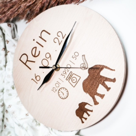 Houten klok gepersonaliseerd