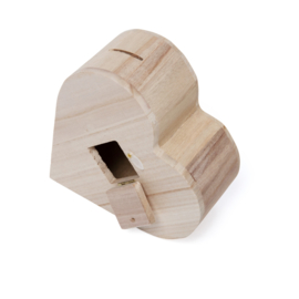 Houten spaarpot hart gepersonaliseerd