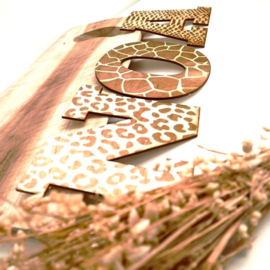 Houten letters met dieren print ®