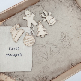 Kerst Stempelset – Houten Kerstfiguren voor Sensorisch Spel