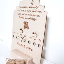 Schoen kalender Sinterklaas met standaard