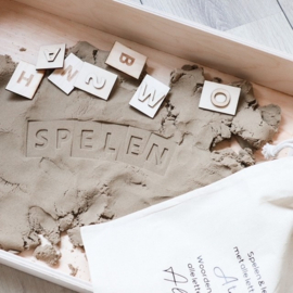 Houten speelbak gepersonaliseerd