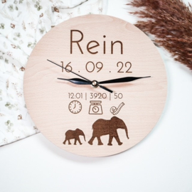 Houten klok gepersonaliseerd