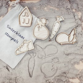 Sinterklaas Stempelset – Houten Sinterklaas Figuren voor Sensorisch Spel