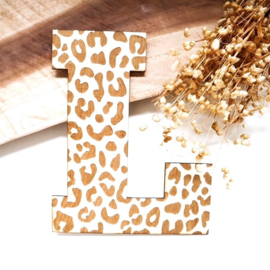 Houten letter panterprint